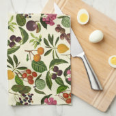 手絵を描異国熱帯果実の模様 キッチンタオル (四つ折り)