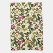 手絵を描異国熱帯果実の模様 キッチンタオル (縦)