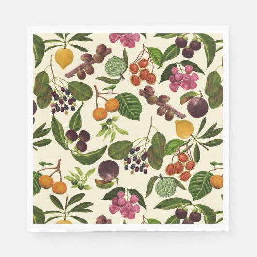 手絵を描異国熱帯果実の模様 スタンダードランチョンナプキン (正面)