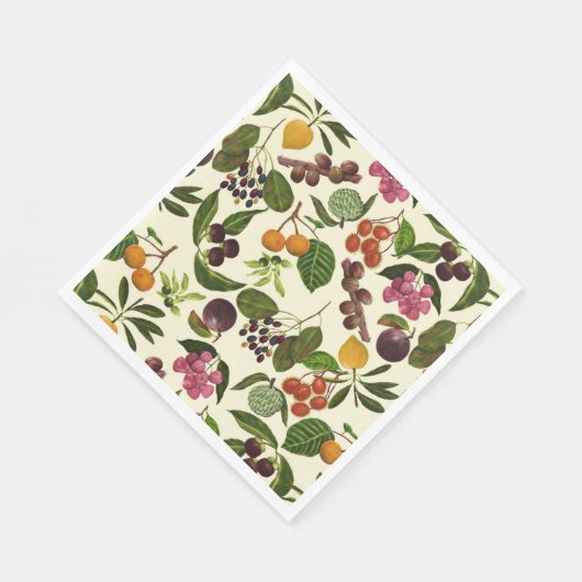 手絵を描異国熱帯果実の模様 スタンダードランチョンナプキン (角)