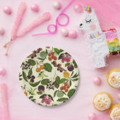 手絵を描異国熱帯果実の模様 ペーパープレート (パーティー)