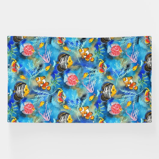 手絵を描痛珊瑚礁 横断幕 (横)