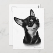 手絵を描短毛千華犬のアートワーク ポストカード (正面/裏面)