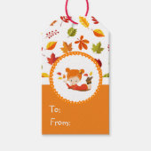 手絵を描秋愛らしい少女 ギフトタグ (正面)