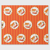 手絵を描秋愛らしい少女 ラッピングペーパー (フラット)