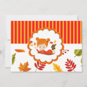 手絵を描秋愛らしい少女 招待状 (正面)