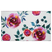 手絵を描紅のバラ模様 ファブリック (ファットクウォーター)