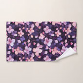 手絵を描紫のさくらんぼ バスタオルセット (ハンドタオル)