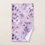 手絵を描紫のさくらんぼ バスタオルセット (ハンドタオル)