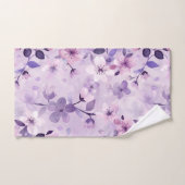 手絵を描紫のさくらんぼ バスタオルセット (ハンドタオル)