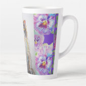 手絵を描紫タキシード猫フローララテマグカップ カフェラテマグ (右)