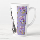 手絵を描紫タキシード猫ラテマグカップ カフェラテマグ (右)