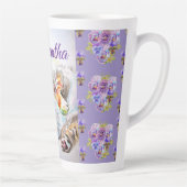 手絵を描紫タビー猫ラテマグガールズ カフェラテマグ (右)