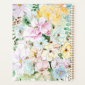 手絵を描紫・黄桃色の花 プランナー手帳 (裏面)