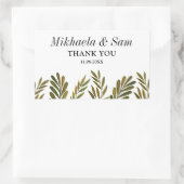 手絵を描結婚葉の 長方形シール (バッグ)