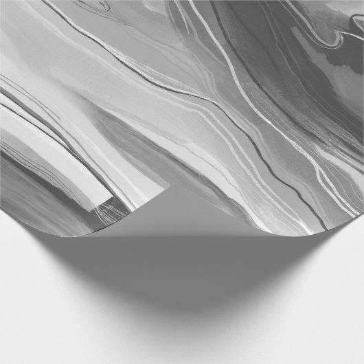 手絵を描絵を描白黒 ラッピングペーパー (角)