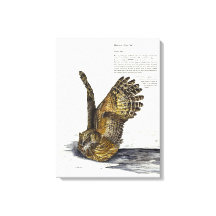 手絵を描絶滅危険フクロウプリントキャンバス