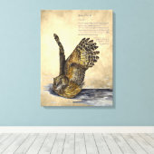 手絵を描絶滅危険フクロウプリントキャンバス キャンバスプリント (インサイチュ (ウッドフロア))