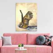 手絵を描絶滅危険フクロウプリントキャンバス キャンバスプリント (インサイチュ (リビング))