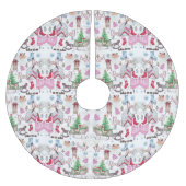 手絵を描聖降誕祭のお伽話 ブラッシュドポリエステルツリースカート (正面)