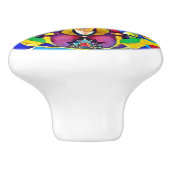 手絵を描花と玉インスパイア形品 セラミックノブ (側面)