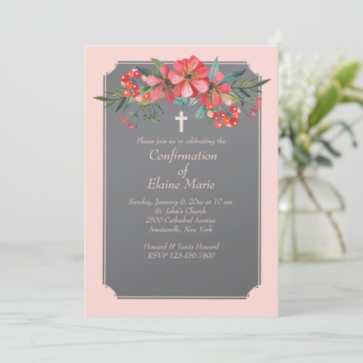 手絵を描花招待状 招待状 (スタンド正面)