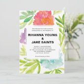 手絵を描花結婚式招待状 招待状 (スタンド正面)