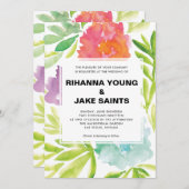 手絵を描花結婚式招待状 招待状 (正面/裏面)