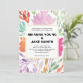 手絵を描花結婚式招待状 招待状 (スタンド正面)