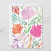 手絵を描花結婚式招待状 招待状 (裏面)