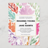 手絵を描花結婚式招待状 招待状 (正面/裏面)