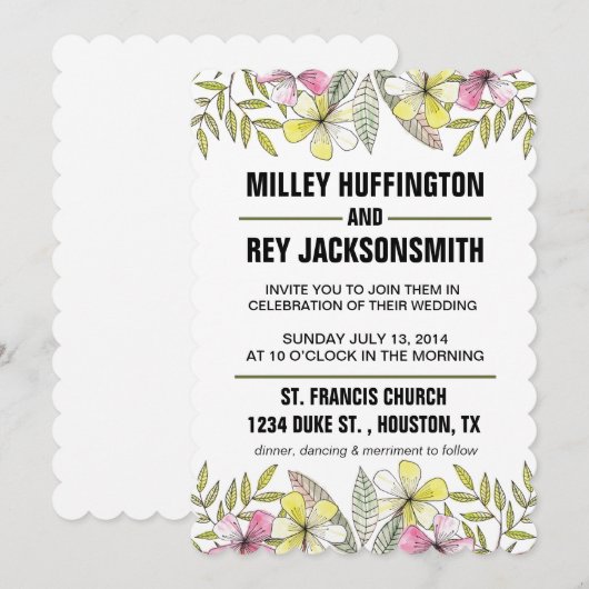 手絵を描花 招待状 (正面/裏面)