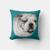 手絵を描英ブルドッグ クッション (正面)