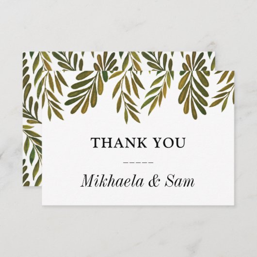 手絵を描葉サンキューカード 招待状 (正面/裏面)