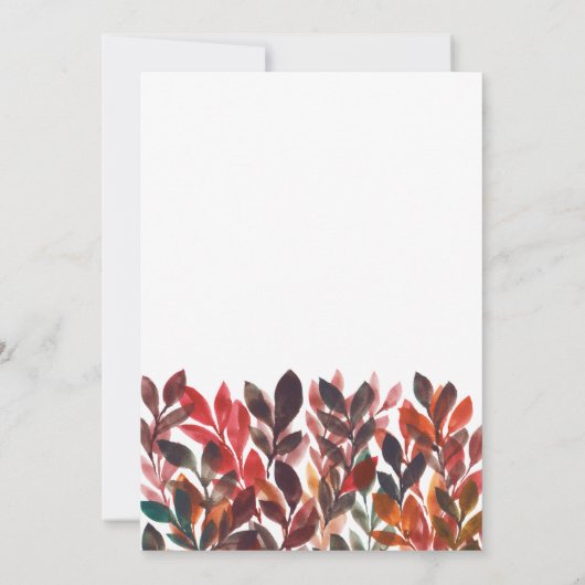 手絵を描葉結婚式招待状 招待状 (裏面)