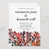 手絵を描葉結婚式招待状 招待状 (正面/裏面)