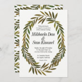 手絵を描葉結婚式招待状 招待状 (正面/裏面)