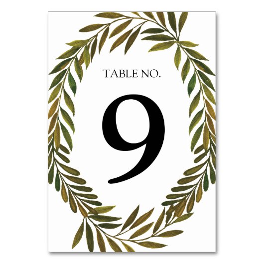 手絵を描葉表番号 テーブルナンバー (正面)