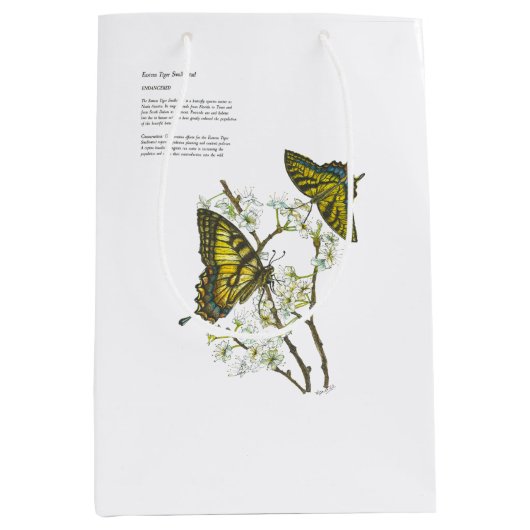 手絵を描蝶抱き枕 ミディアムペーパーバッグ (正面)