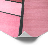 手絵を描赤の幾何ストライプデザイン ポスター (角)