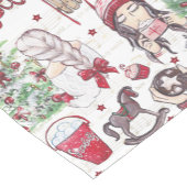 手絵を描赤水色クリスマス要素 ショートテーブルランナー (コーナー)