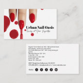 手絵を描赤 | 爪、 ネイルポーランドマニキュア ロイヤリティカード (正面/裏面)