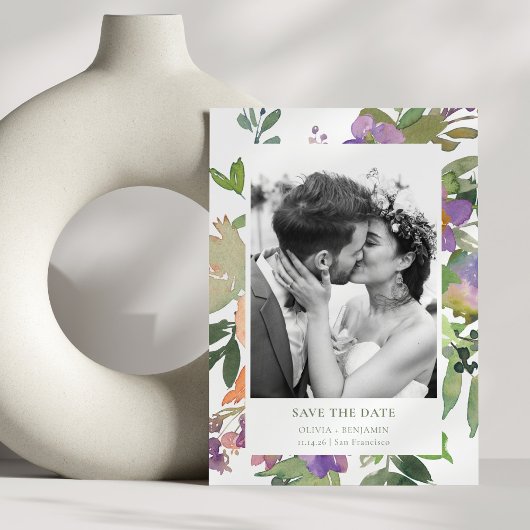 手絵を描軟水カラーフローラガーデンフォト セーブザデート