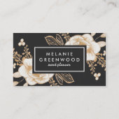 手絵を描金ゴールド絵を描ファワーズカード 名刺 (正面)