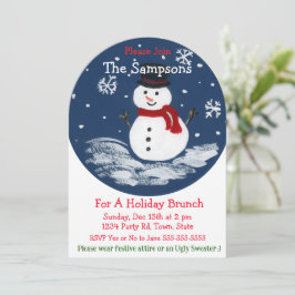 手絵を描雪だるまパーソナライズアーチ 招待状