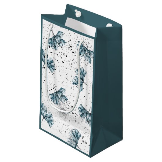 手絵を描青フローラ スモールペーパーバッグ (正面アングル)