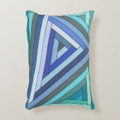 手絵を描青幾何三角形デザイン アクセントクッション (正面(垂直))