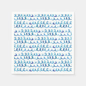 手絵を描青水色の波模様 スタンダードカクテルナプキン (正面)