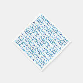 手絵を描青水色の波模様 スタンダードカクテルナプキン (角)
