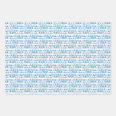 手絵を描青水色の波模様 ラッピングペーパーシート (正面2)